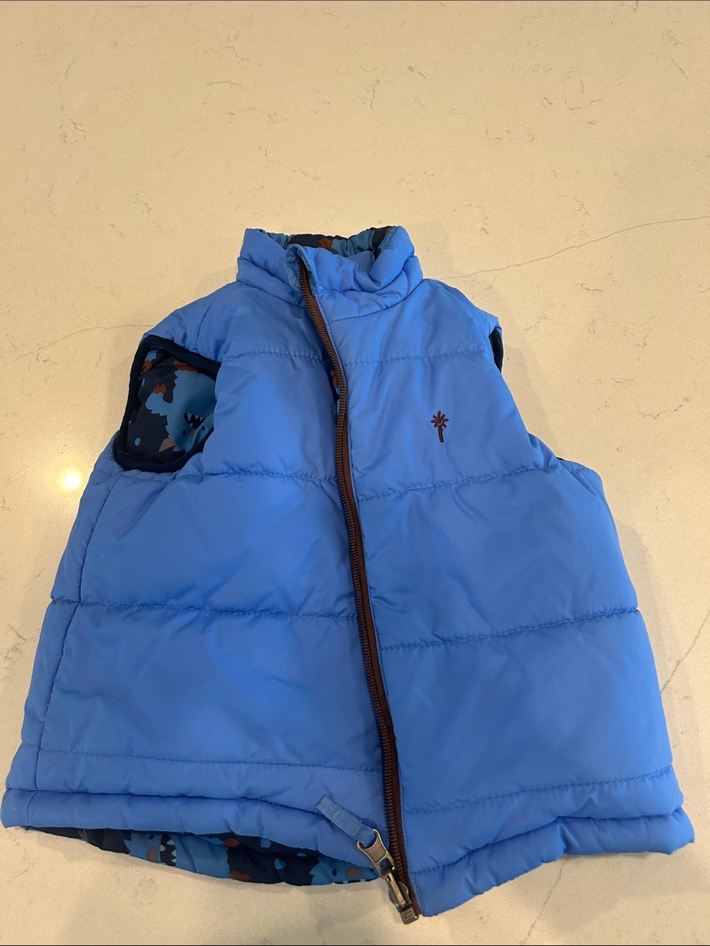 Blue Puffer Vest for Kids - Lightweight Cozy Layer reversible